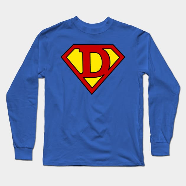 Superhero Symbol Letter D Long Sleeve T-Shirt by NextLevelDesignz